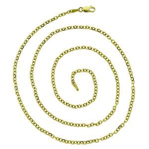 20" Cable Rolo Link Chain 14K Yellow Gold Necklace